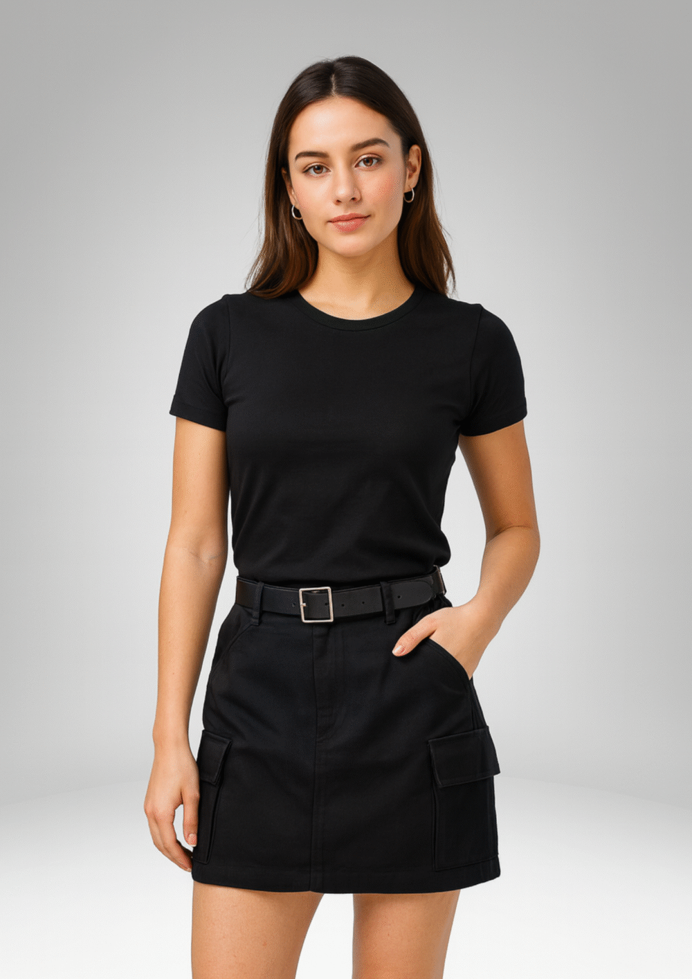 Women’s Utility Mini Skirt with Belt (106)