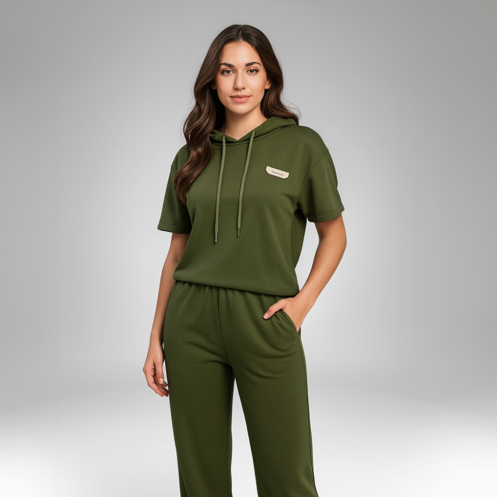 Women’s Casual Hoodie Top and Relaxed Pants Set (8073)