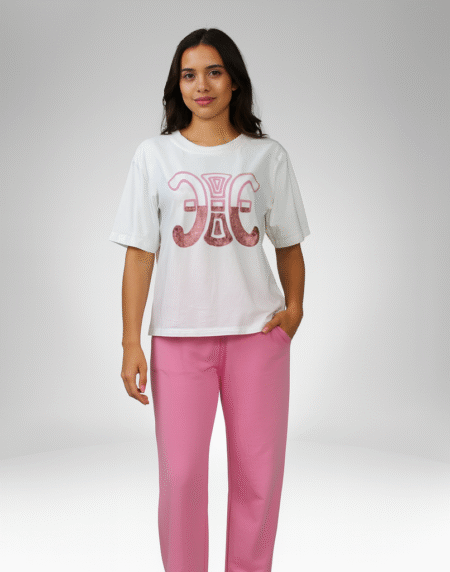 Women's Pink Two-Piece Loungewear Set (8205)